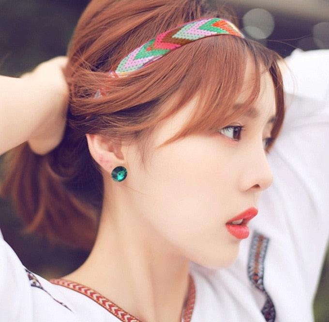 High Quality Vintage Bohemian Ethnic Embroidery Flower Headband for Women Girl Elastic Hair Band Retro Gorgeous Hair Accessories For Women