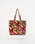 XL Velvet Tote in Cacti , Burgundy