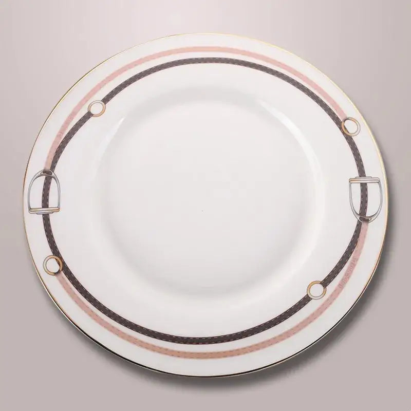 DecorBites™ Bone China Tableware Set: Dinner Plate, Coffee Cup, Saucer, Service Plate, Tea Cup