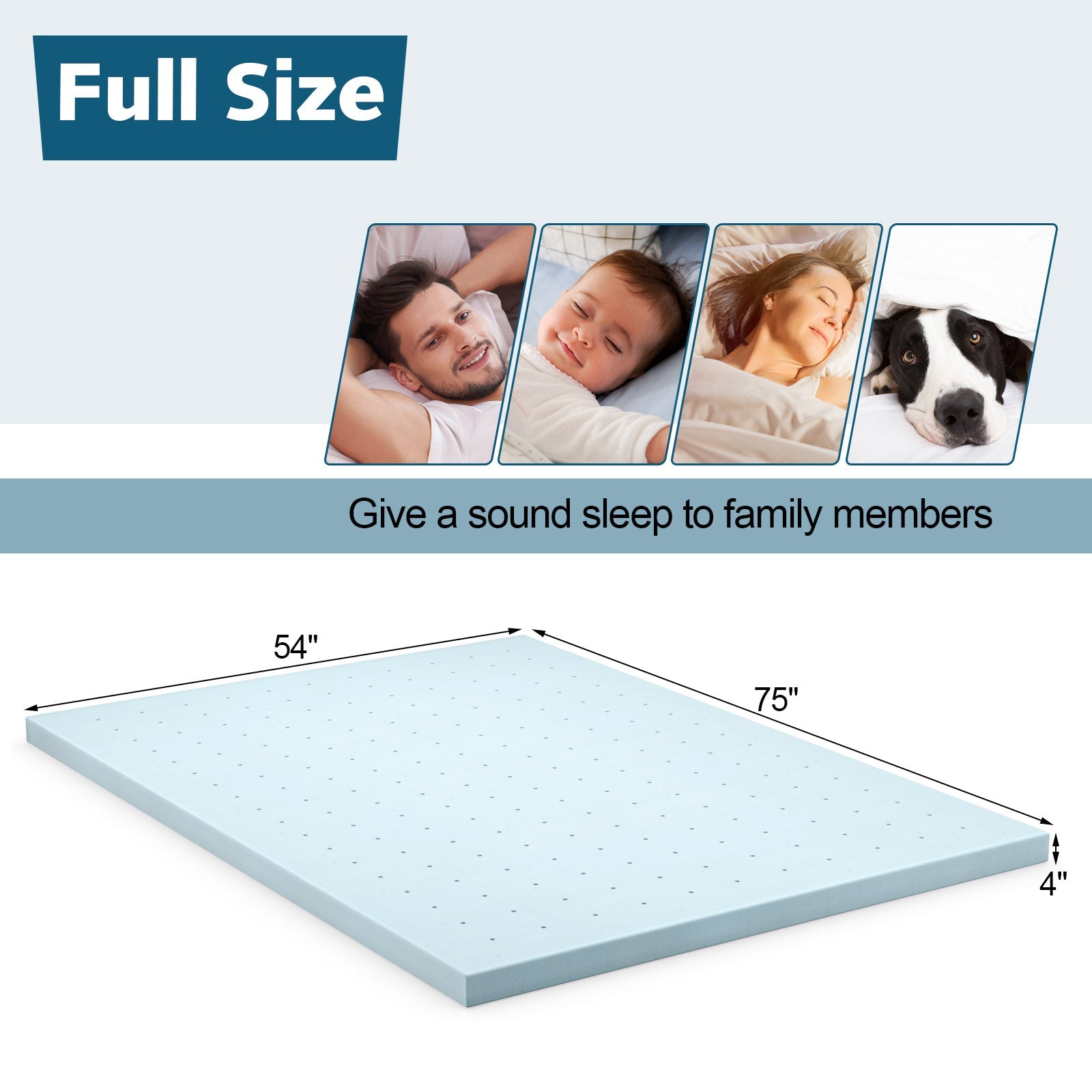 4 Inch Gel Injection Memory Foam Mattress Top Ventilated Mattress Double Bed