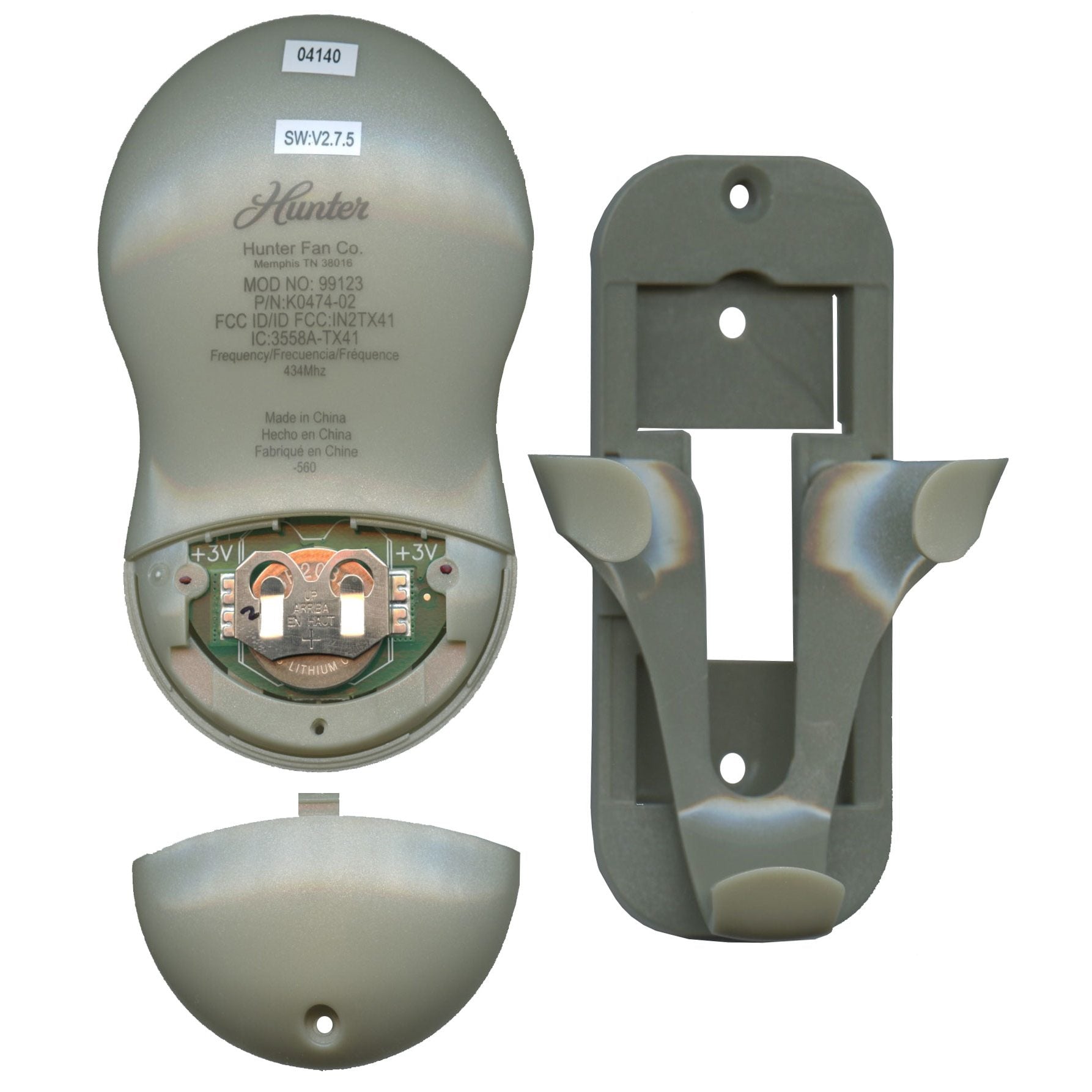 Substitute for Hunter 99123 / K0474-02 / IN2TX41 Universal 3 Speed Ceiling Fan Remote Control - 99123 [99122]