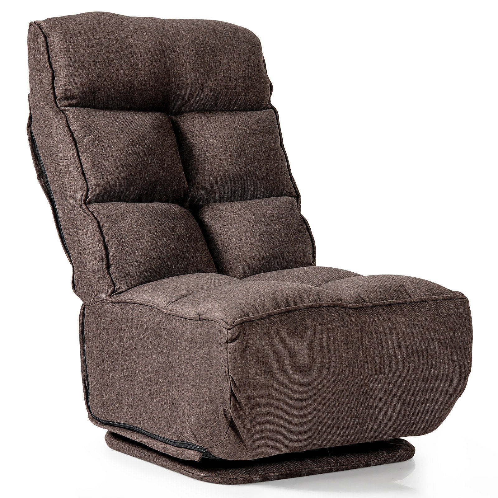 360-Degree Swivel Folding Floor Chair with 6 Adjustable Positions