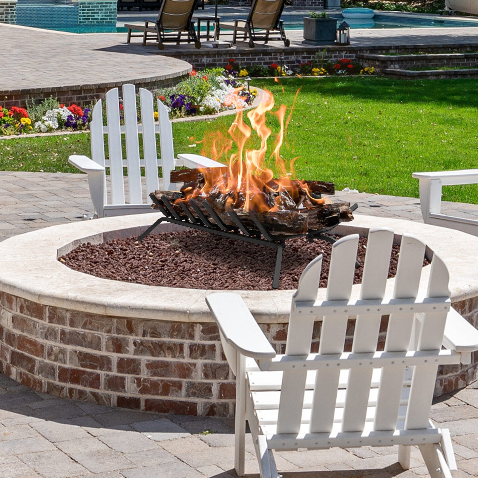 31/25/18 Inch Fireplace Grate for Outdoor Fire Pit