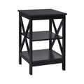 3-Tier X-Design Nightstands with Storage Shelves for Living Room Bedroom