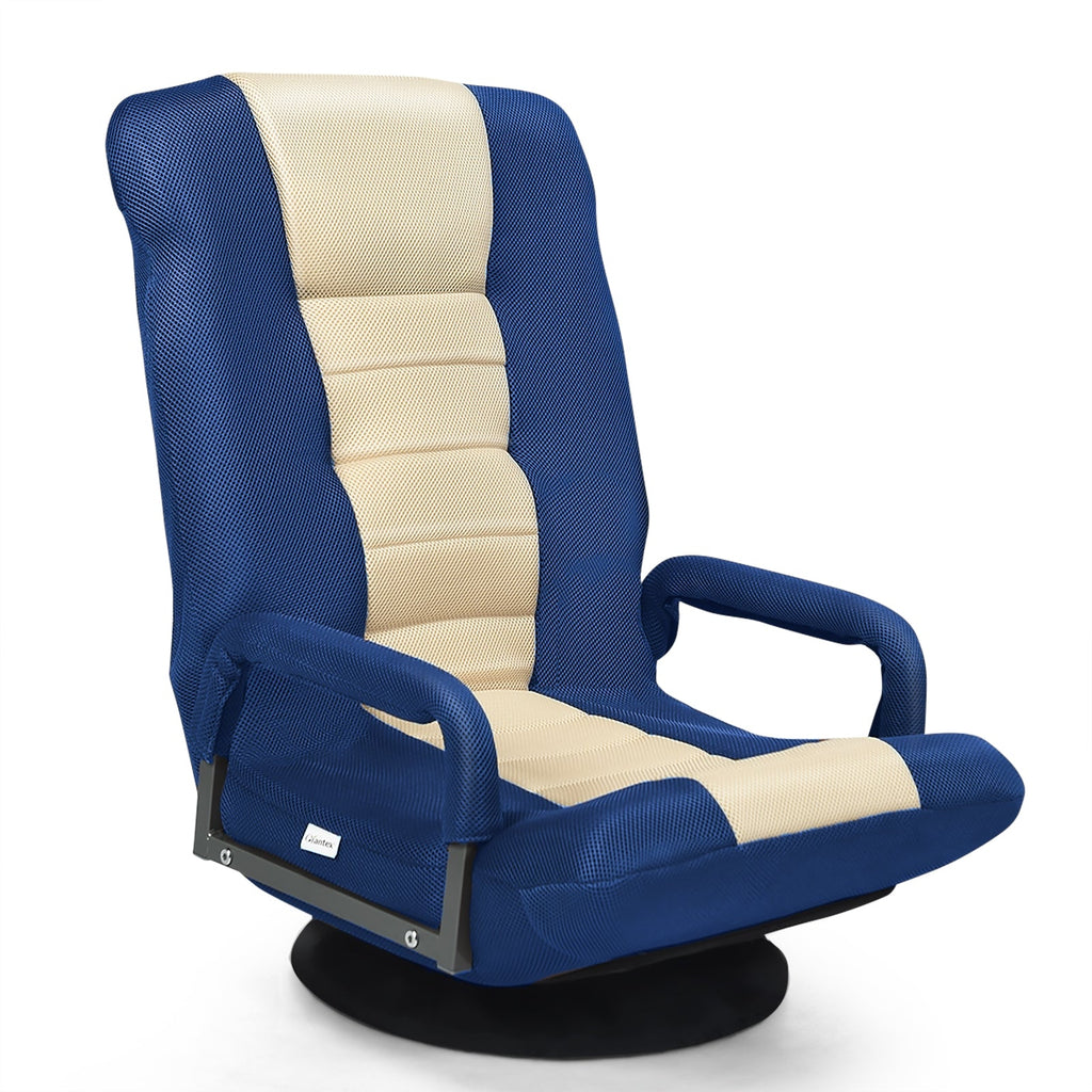360-Degree Swivel Gaming Floor Chair with Foldable Adjustable Backrest