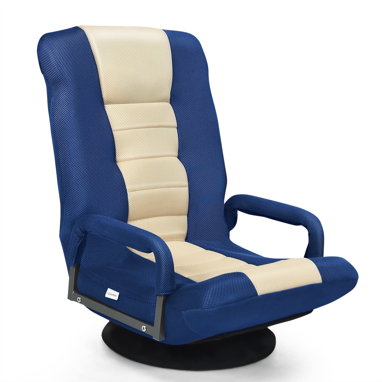 360-Degree Swivel Gaming Floor Chair with Foldable Adjustable Backrest