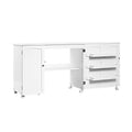 Folding Sewing Table Shelves Storage Cabinet Craft Cart with Wheels