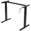 Hand Crank Sit to Stand Desk Frame Height Adjustable Standing Base-Gray