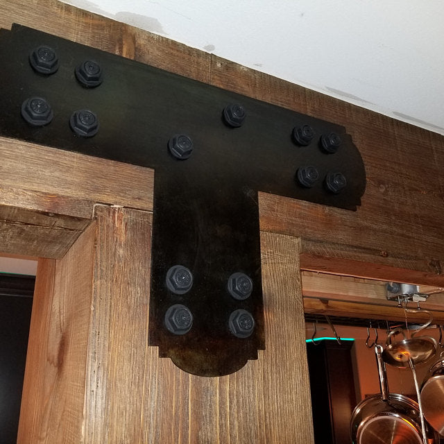 Decorative Design T Bracket for 4x4 Post, 4 Inch T Bracket Bolt Plate, T Support Bracket, Steel Bracket, 4 inch, Center Bracket, Truss Plate