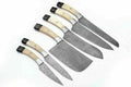 Custom Handmade Damascus Steel Japanese Knife – 13” with Camel Bone or Resin Handle, Steel Bolster & Leather Roll