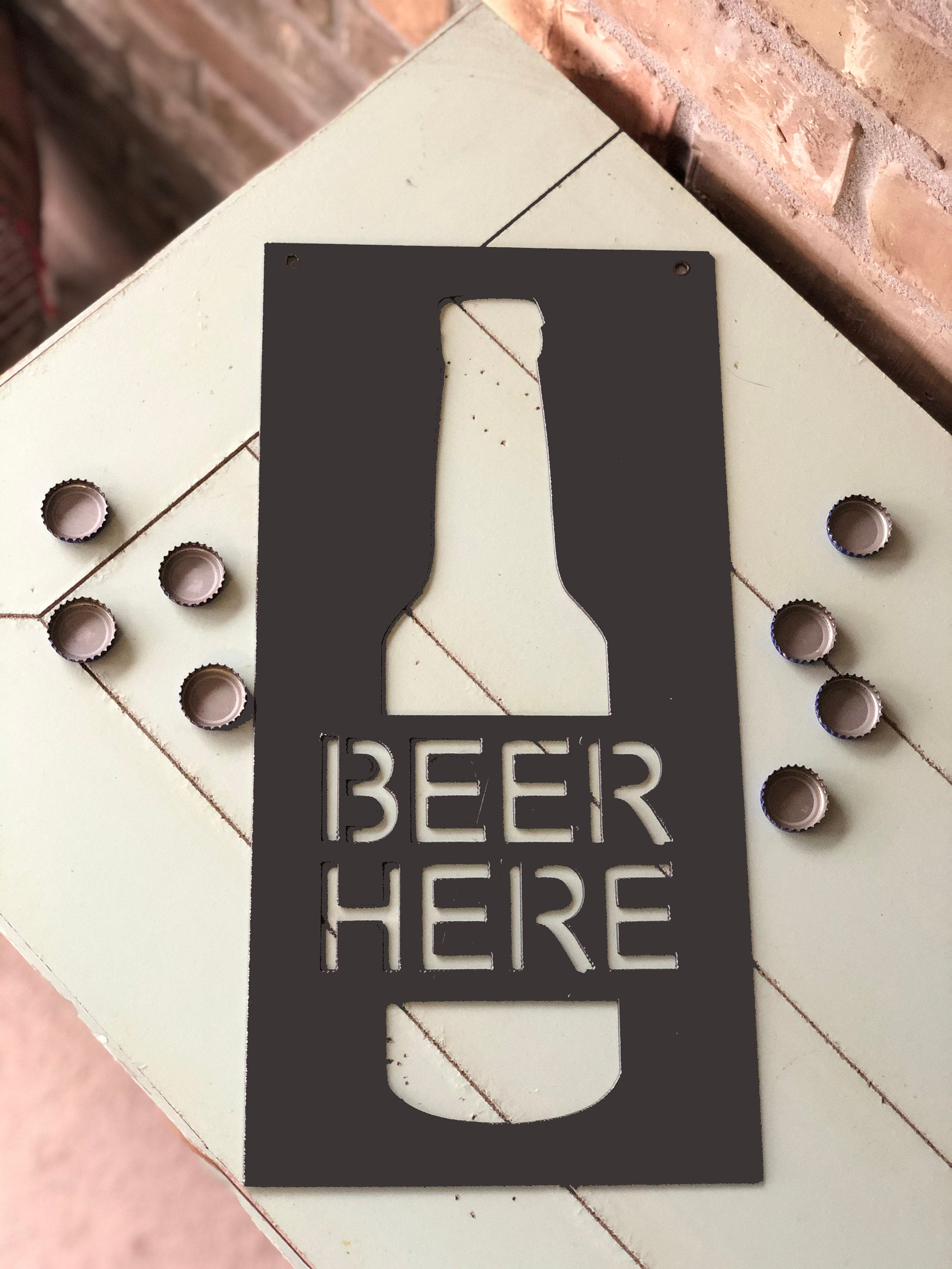 Beer Here Metal Sign | Garage Sign | Man Cave Sign | Beer Sign | Custom Beer Sign
