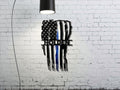 Personalized Vertical Tattered Thin Blue Line American Flag Custom Metal Wall Art