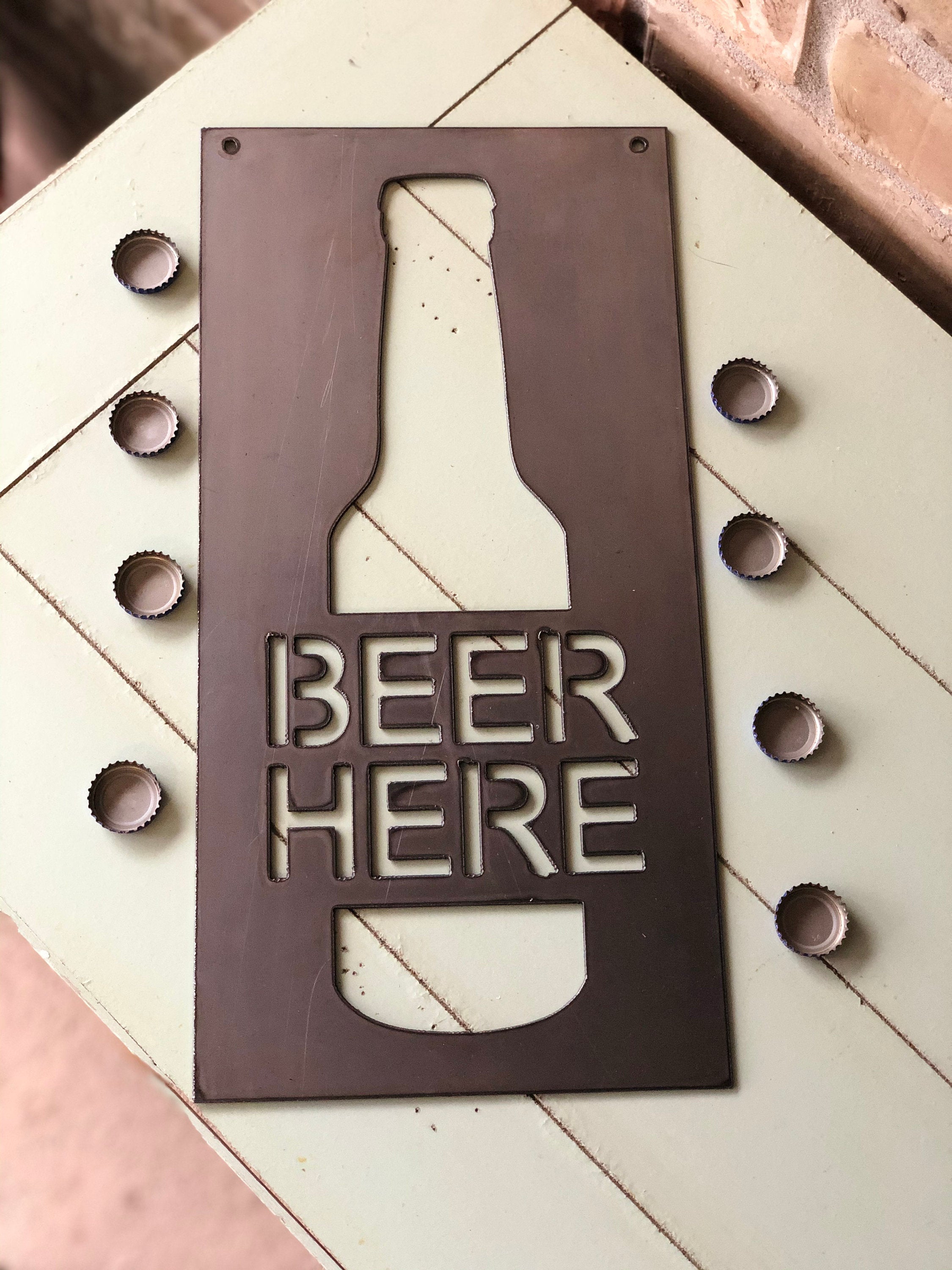 Beer Here Metal Sign | Garage Sign | Man Cave Sign | Beer Sign | Custom Beer Sign
