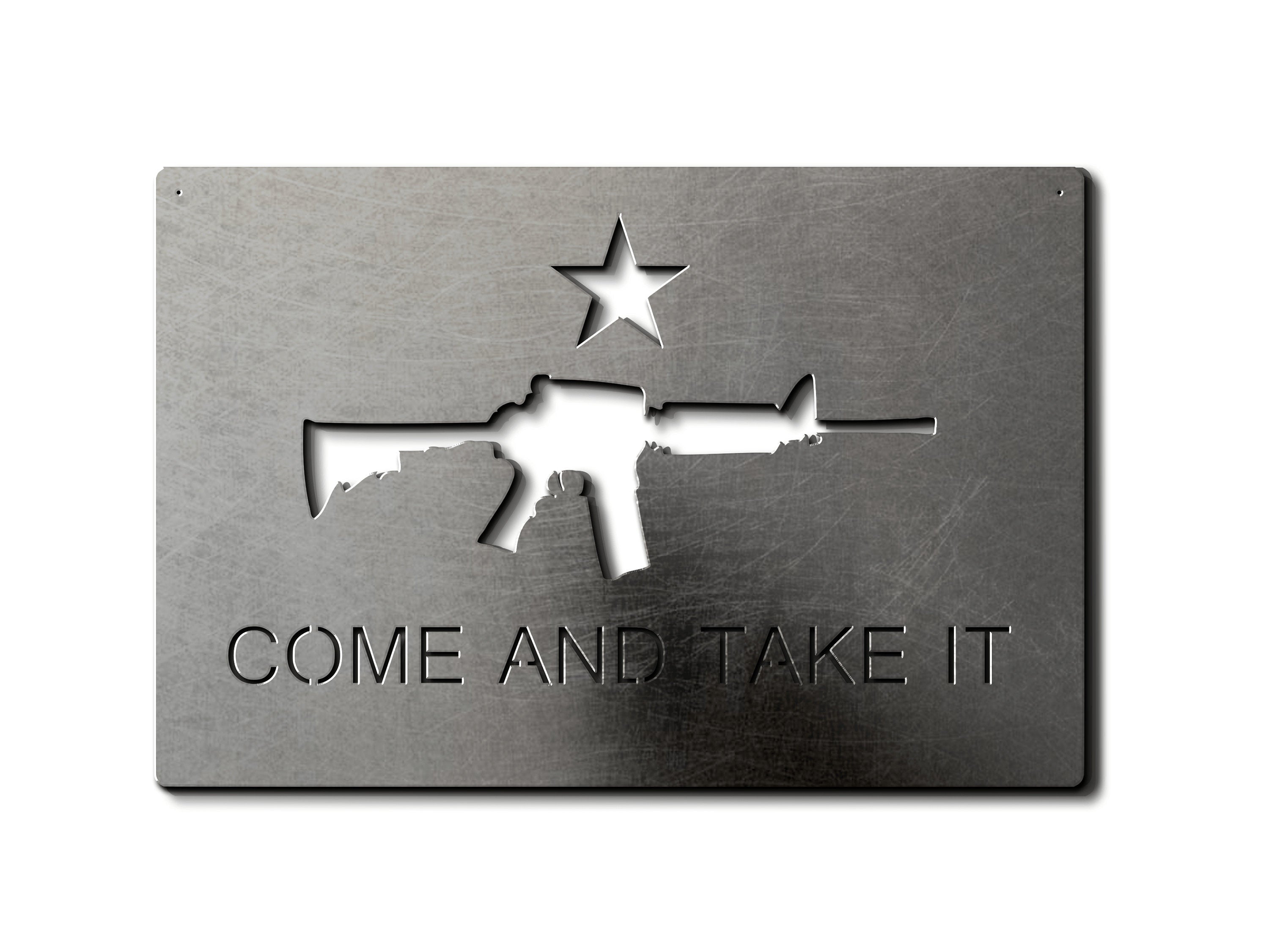 Come and Take it AR-15 Metal Flag Custom Gun Metal Wall Art 24"
