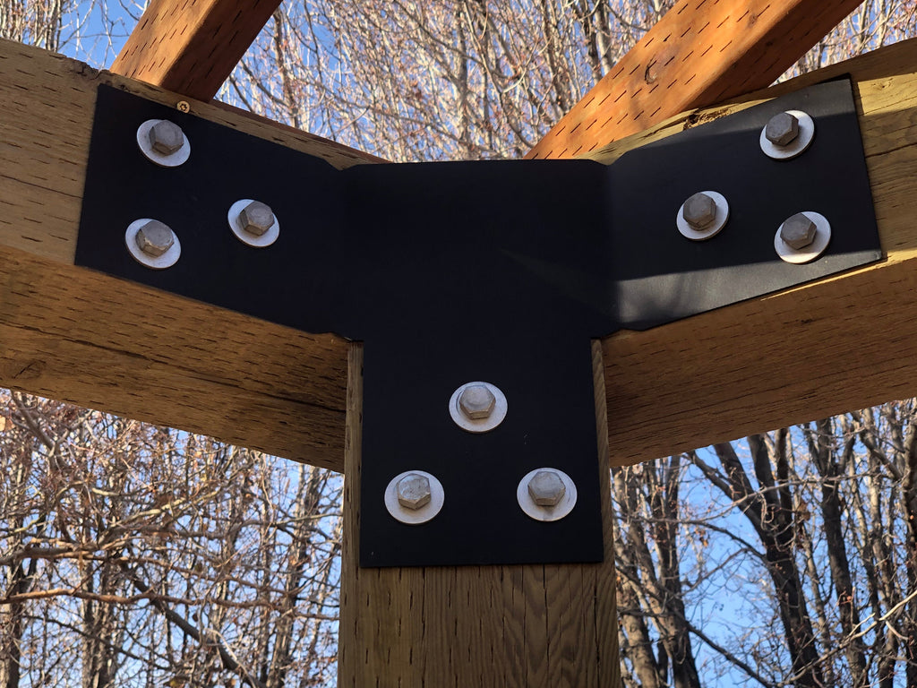 12 Piece Hexagon Pergola Bracket Set for 6 x 6 Posts - Heavy Duty Pergola Brackets Made In the USA!