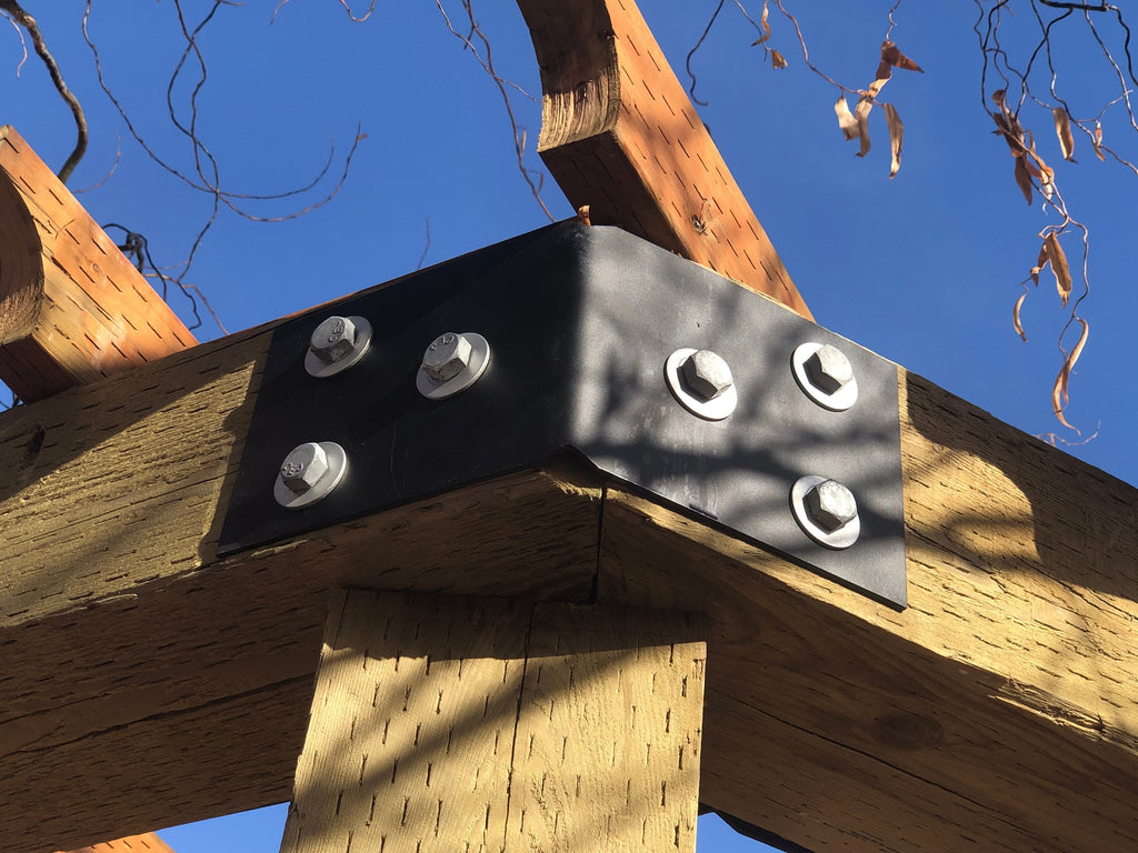 12 Piece Hexagon Pergola Bracket Set for 8 x 8 Posts - Heavy Duty Pergola Brackets Made In the USA!