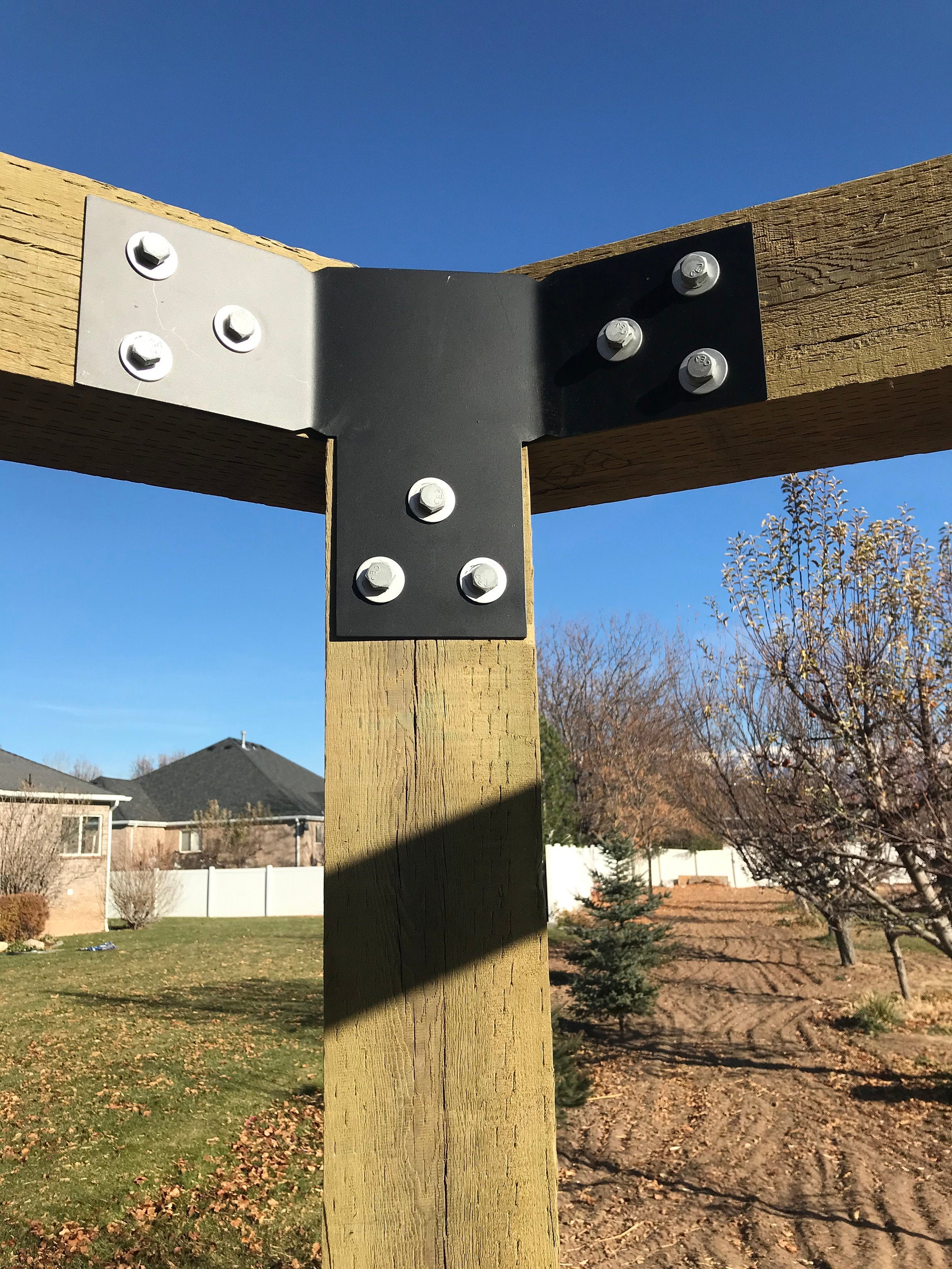12 Piece Hexagon Pergola Bracket Set for 4 x 4 Posts - Heavy Duty Pergola Brackets Made In the USA!