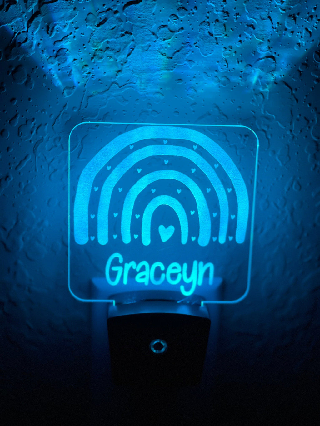 Personalized LED Rainbow Night Light | 7 Color Changing | Plug in Night Light | Name Light | Children's Night Light | Kids Room Light