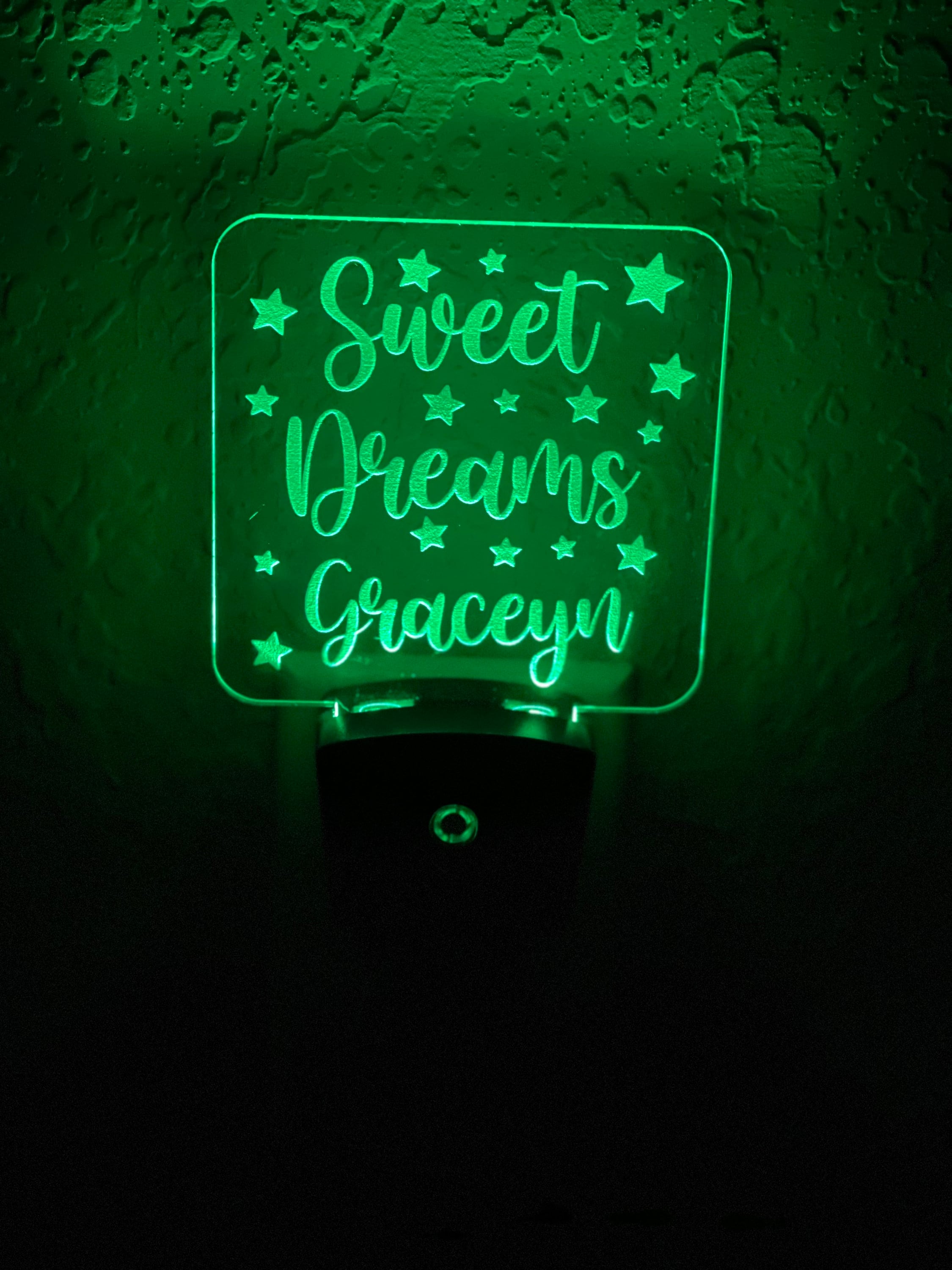 Personalized LED Sweet Dreams Night Light | 7 Color Changing | Plug in Night Light | Name Light | Children's Night Light | Kids Room Light