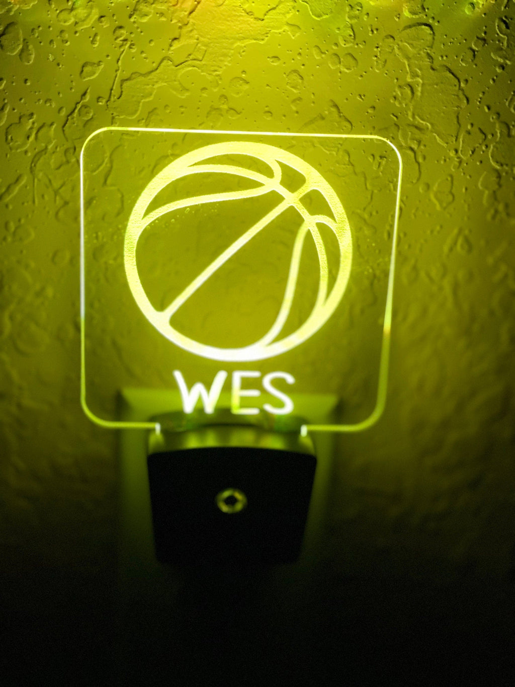 Personalized LED Basketball Night Light | 7 Color Changing | Plug in Night Light | Name Light | Children's Night Light | Kids Room Light