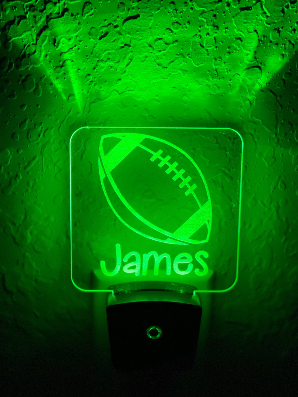 Personalized LED Football Night Light | 7 Color Changing | Plug in Night Light | Name Light | Children's Night Light | Kids Room Light