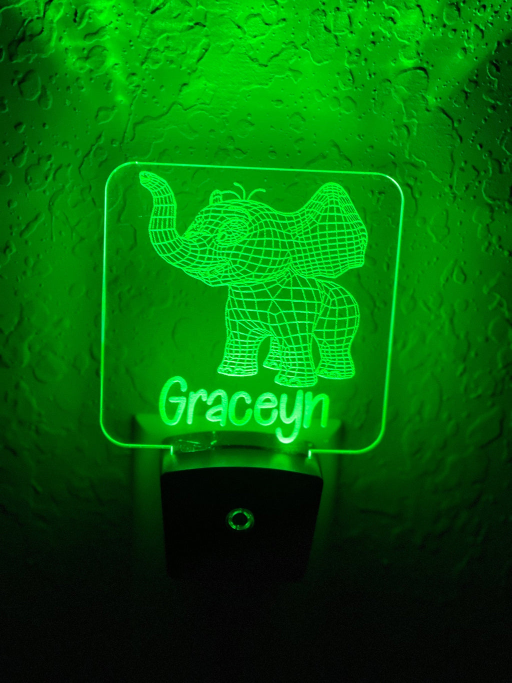 Personalized LED Baby Elephant 3D Night Light | 7 Color Changing | Plug in Night Light | Name Light | Children's Night Light | Room Light