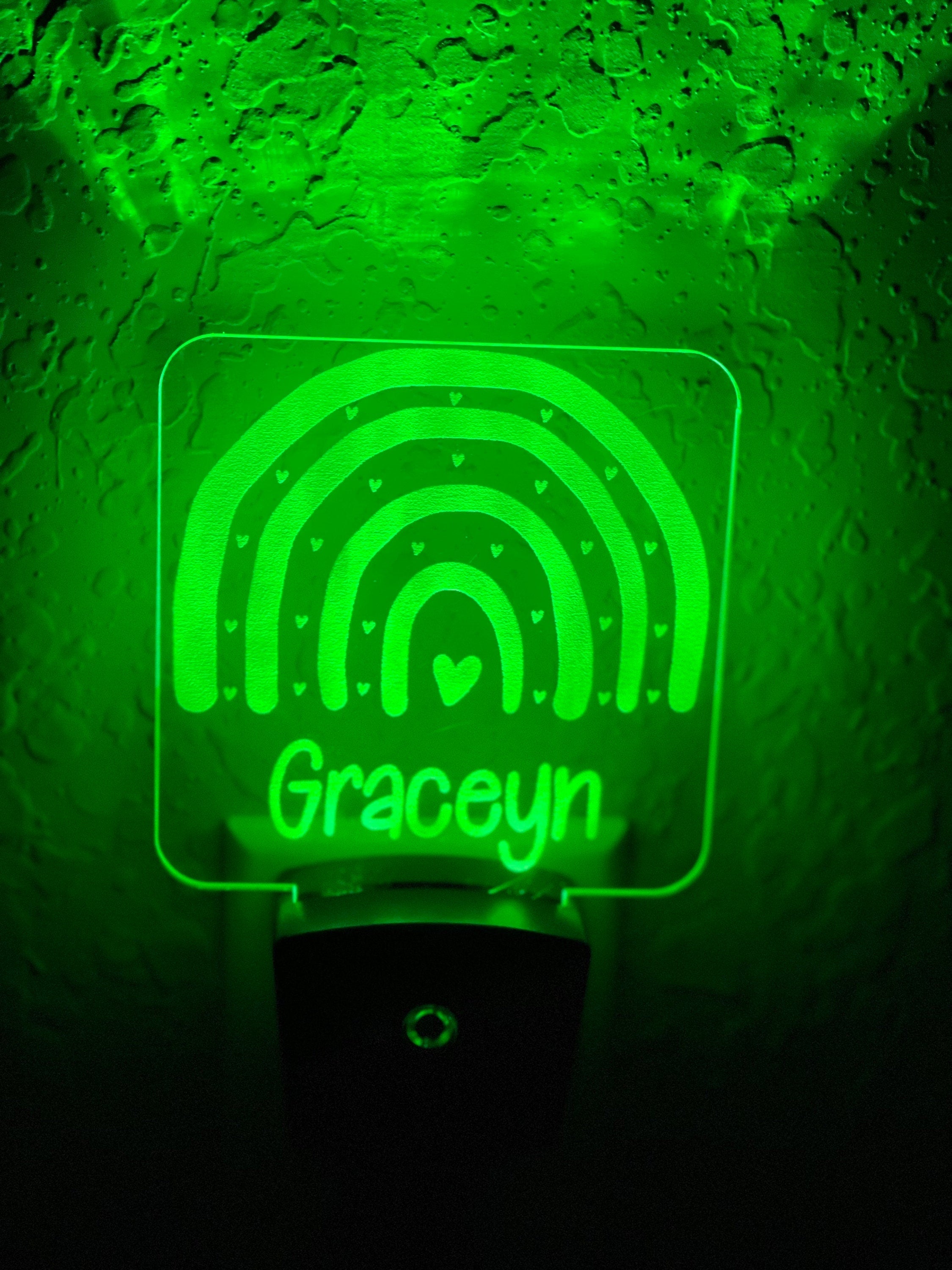 Personalized LED Rainbow Night Light | 7 Color Changing | Plug in Night Light | Name Light | Children's Night Light | Kids Room Light