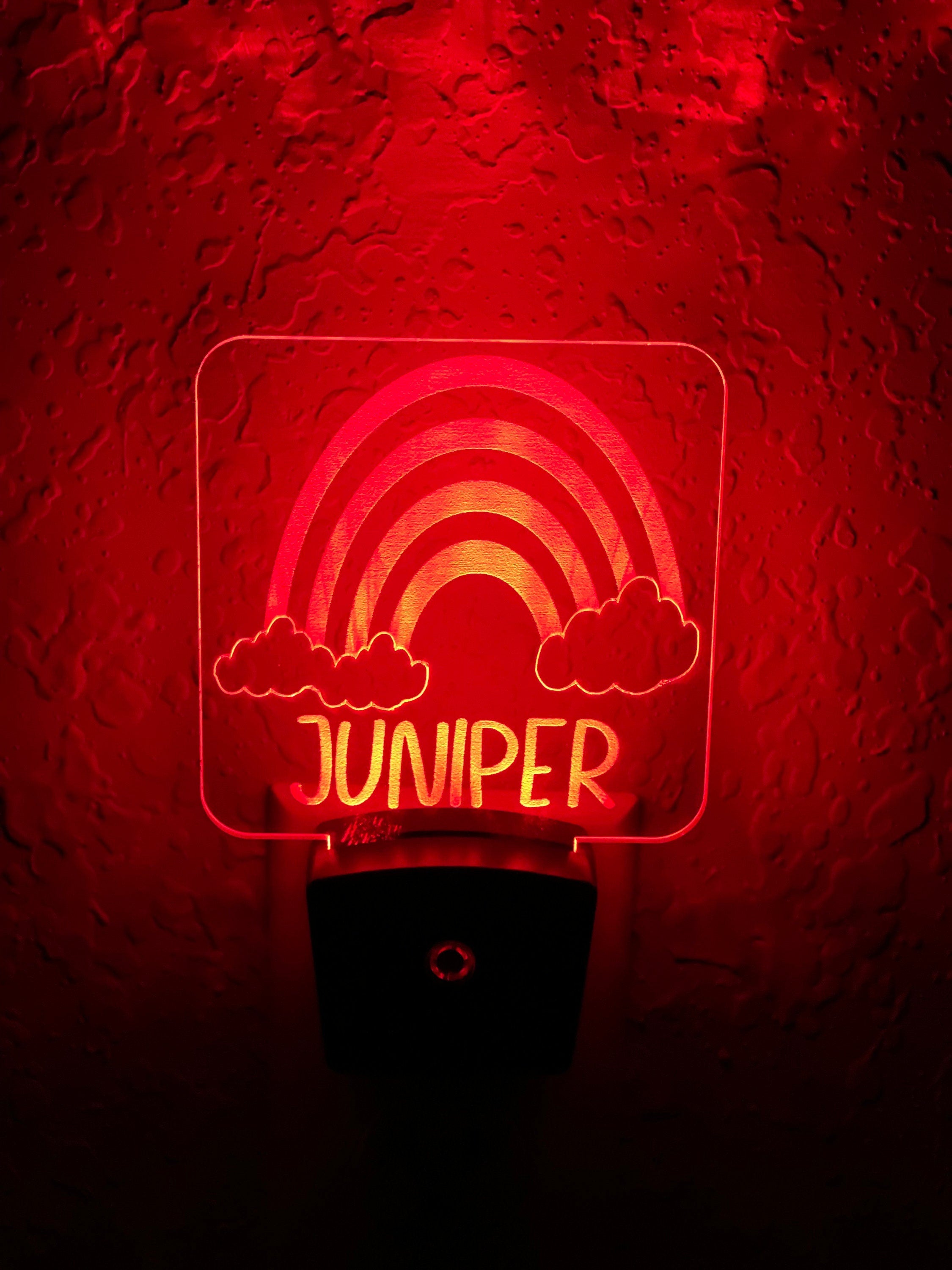 Personalized LED Rainbow & Clouds Night Light | 7 Color Changing | Plug in Night Light | Name Light | Children's Night Light | Room Light