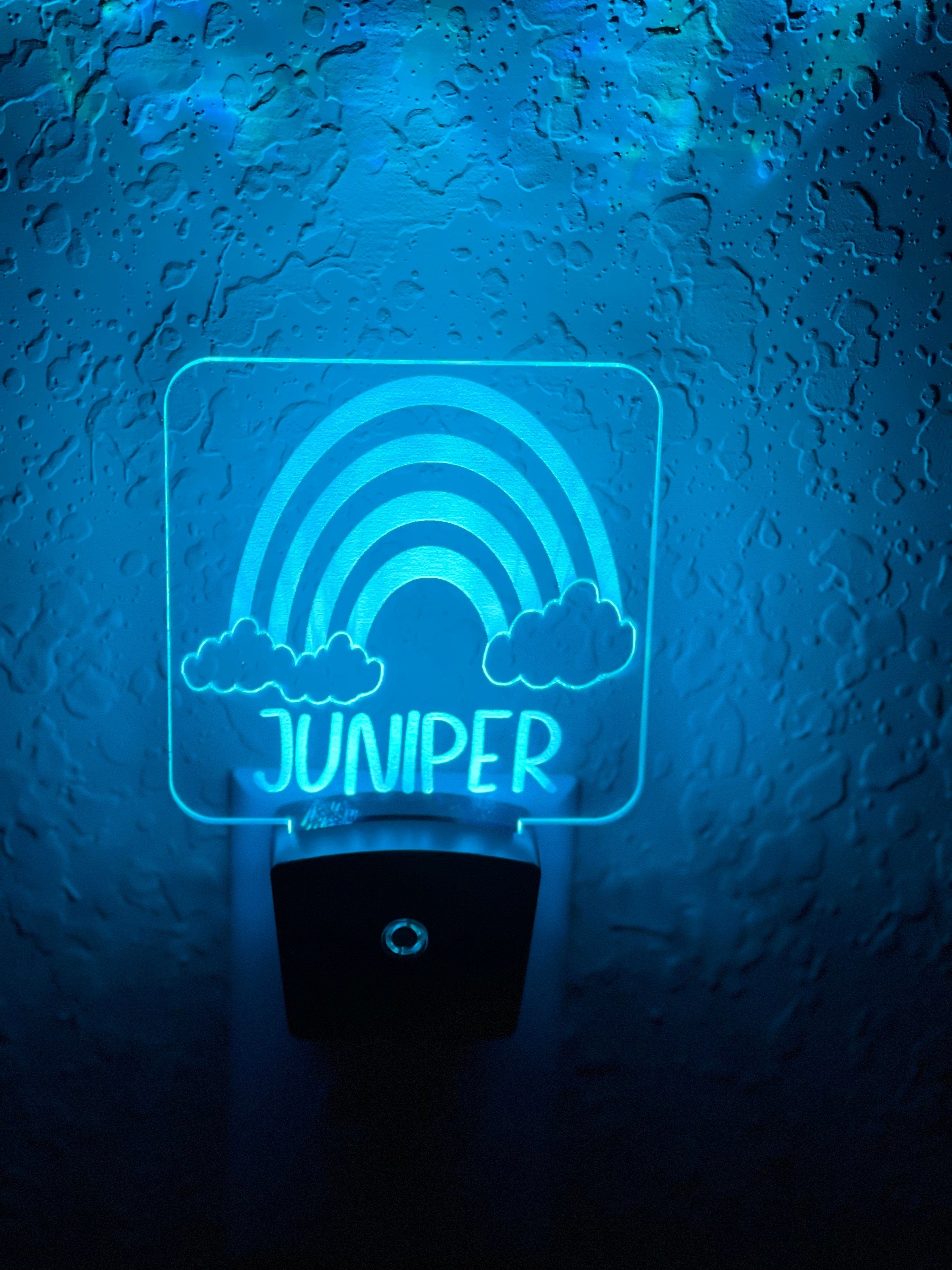 Personalized LED Rainbow & Clouds Night Light | 7 Color Changing | Plug in Night Light | Name Light | Children's Night Light | Room Light