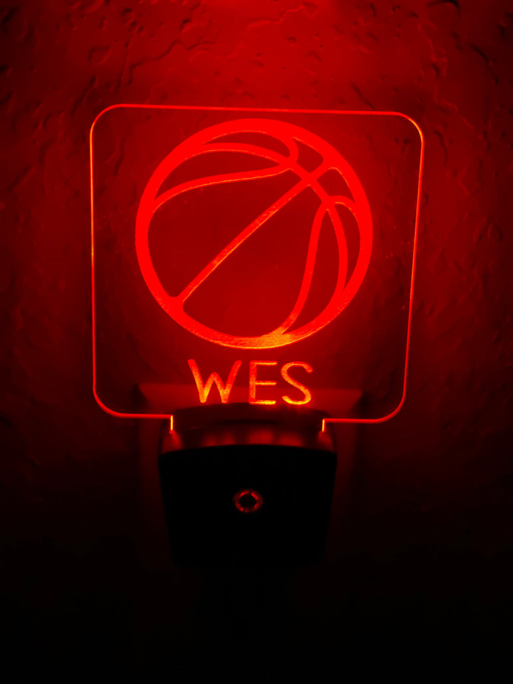 Personalized LED Basketball Night Light | 7 Color Changing | Plug in Night Light | Name Light | Children's Night Light | Kids Room Light