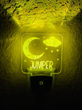 Personalized LED Moon & Stars Night Light | 7 Color Changing | Plug in Night Light | Name Light | Children's Night Light | Kids Room Light