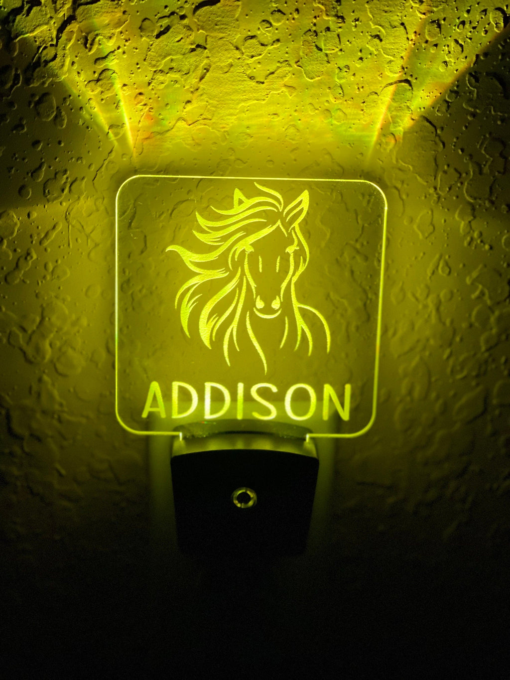 Personalized LED Horse Night Light | 7 Color Changing | Plug in Night Light | Name Light | Children's Night Light | Kids Room Light