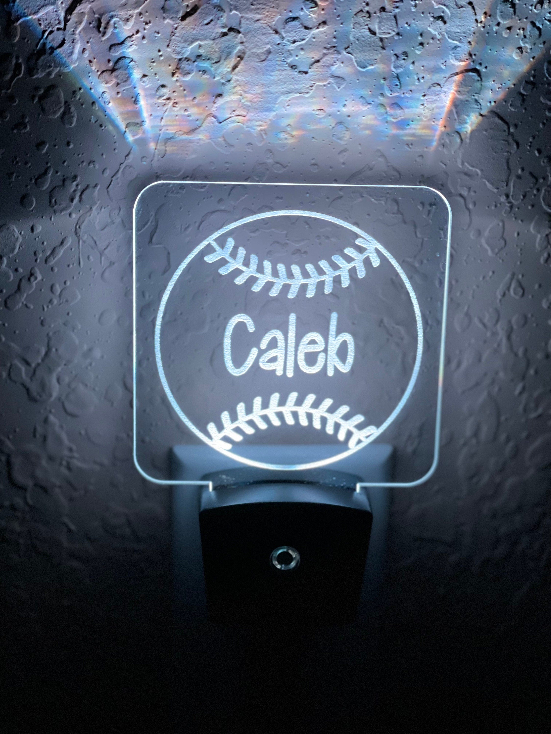 Personalized LED Baseball/Softball Night Light | 7 Color Changing | Plug in Night Light | Name Light | Children's Night Light | Room Light