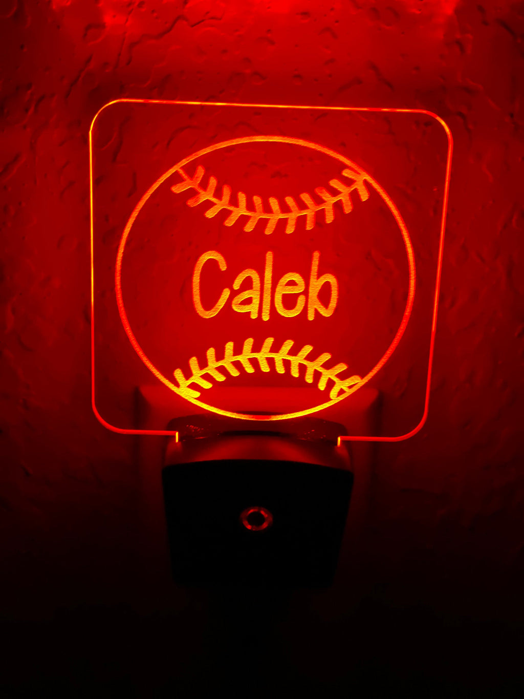 Personalized LED Baseball/Softball Night Light | 7 Color Changing | Plug in Night Light | Name Light | Children's Night Light | Room Light