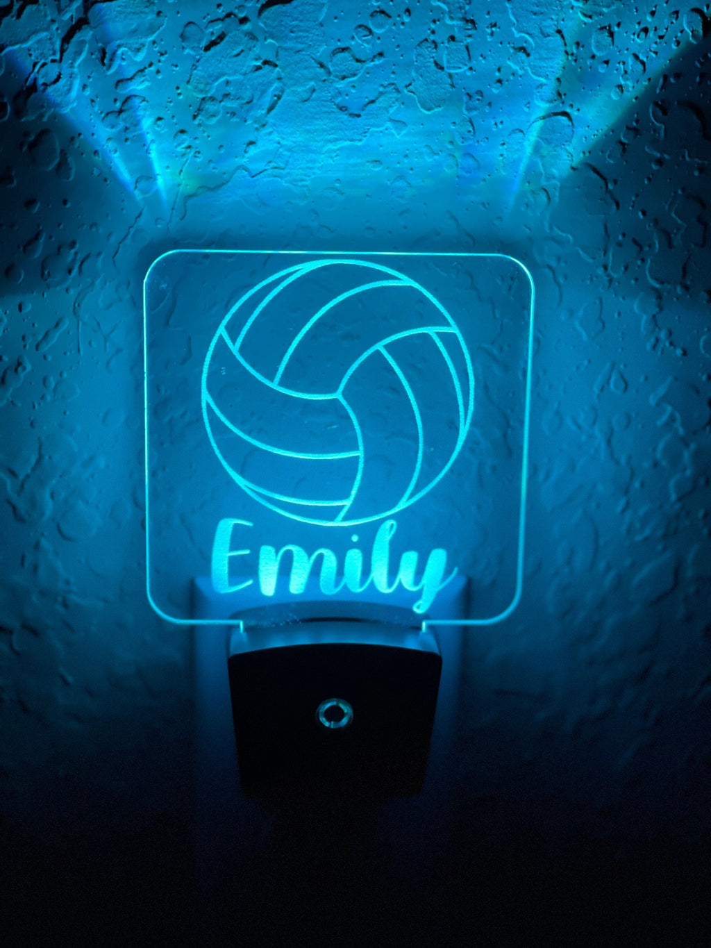 Personalized LED Volleyball Night Light | 7 Color Changing | Plug in Night Light | Name Light | Children's Night Light | Kids Room Light