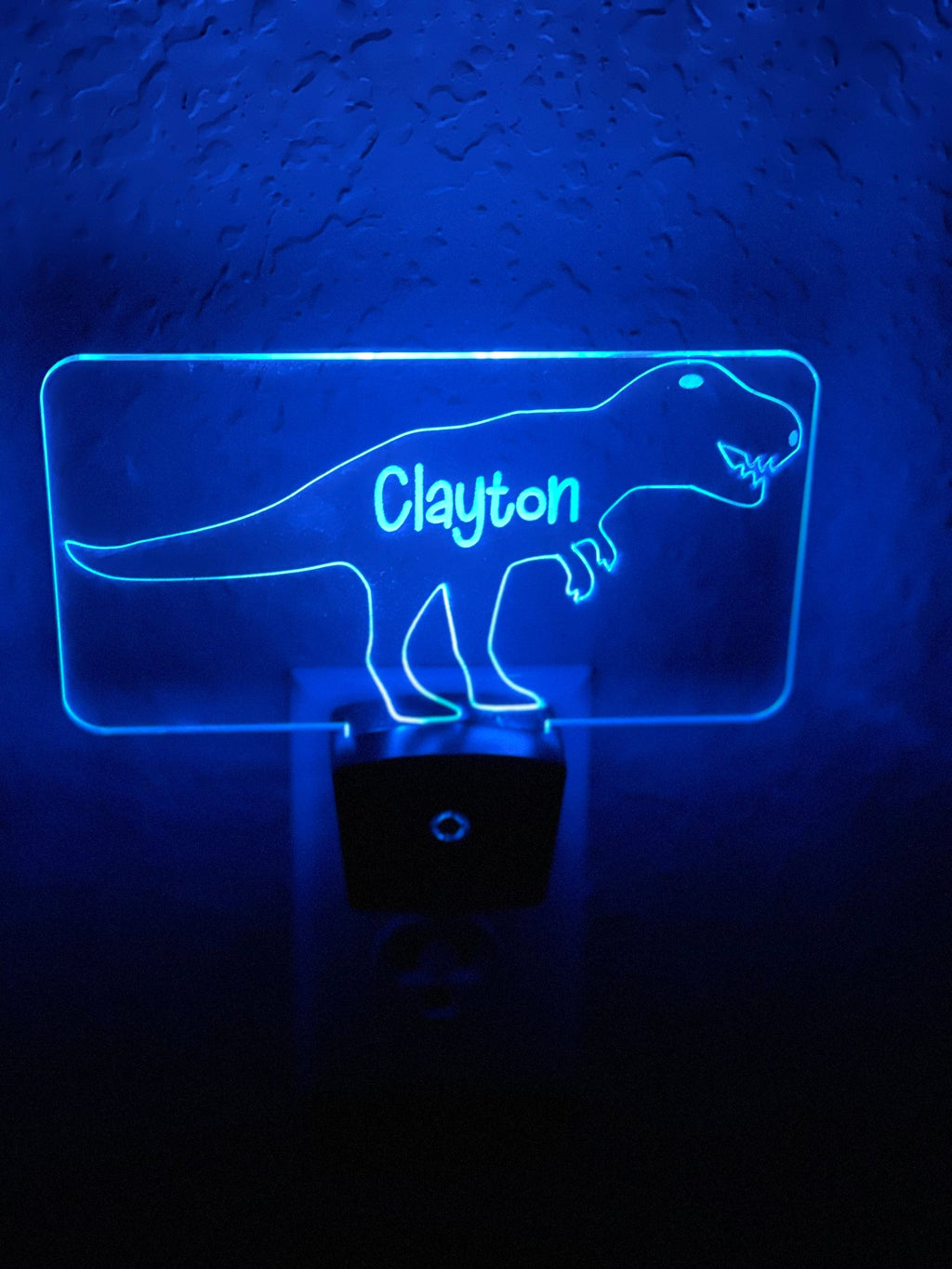 Personalized LED T-Rex Dinosaur Night Light | 7 Color Changing | Plug in Night Light | Name Light | Children's Night Light | Kids Room Light