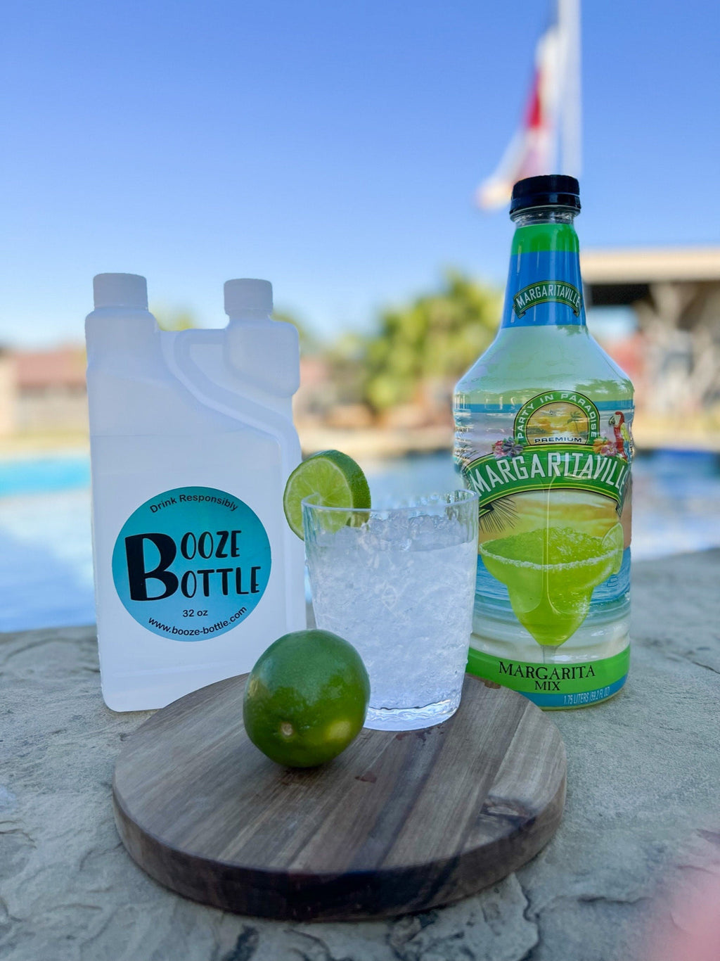 32 oz Booze Bottles - The Ultimate Liquor Storage Flask & Shot Glass all in One - Can be Personalized