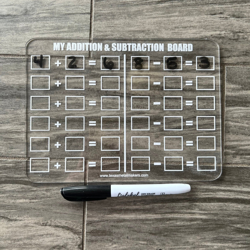 Dry Erase Multiplication Table Board Acrylic | Reusable Washable Math Board | Preschool Learning | Education Supplies | Home School