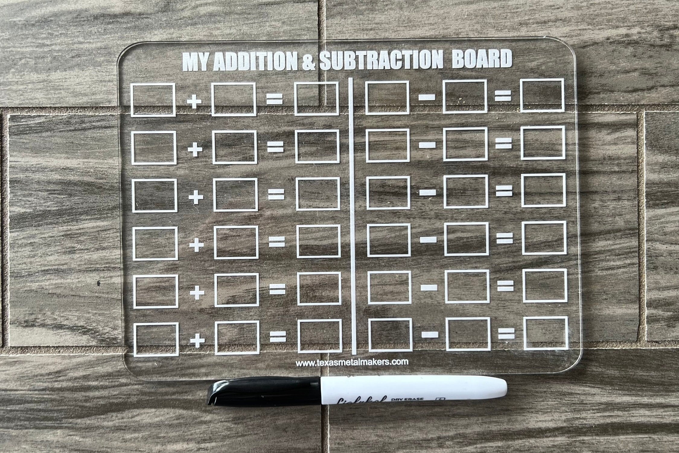 Math Learning Boards Acrylic Dry Erase | Reusable Washable Math Board | Preschool Learning | Education Supplies | Home School