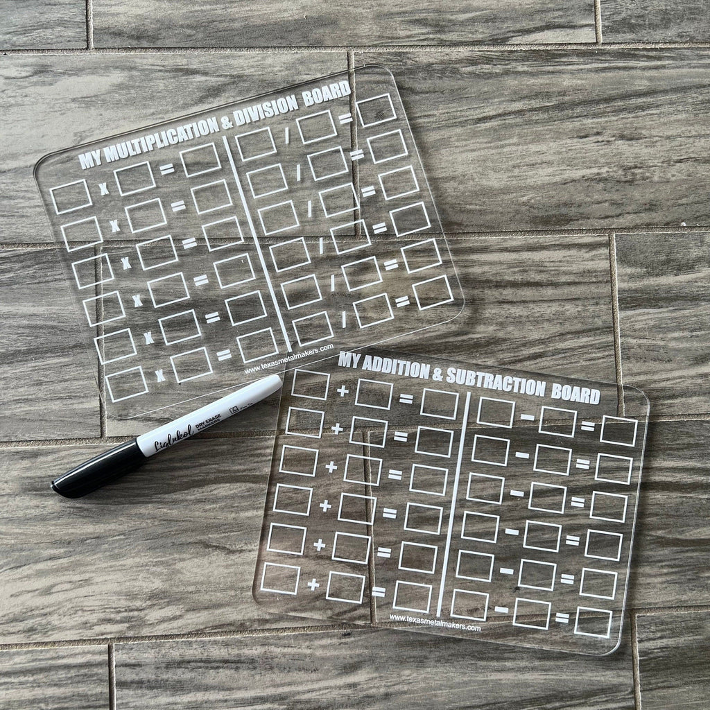 Dry Erase Multiplication Table Board Acrylic | Reusable Washable Math Board | Preschool Learning | Education Supplies | Home School