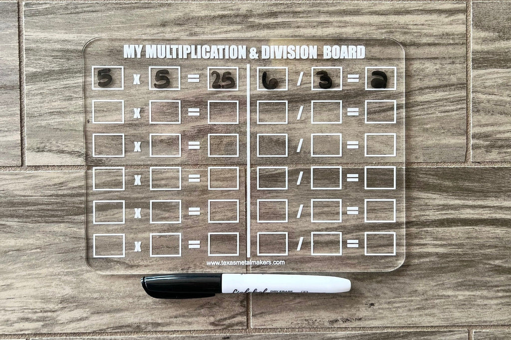 Math Learning Boards Acrylic Dry Erase | Reusable Washable Math Board | Preschool Learning | Education Supplies | Home School