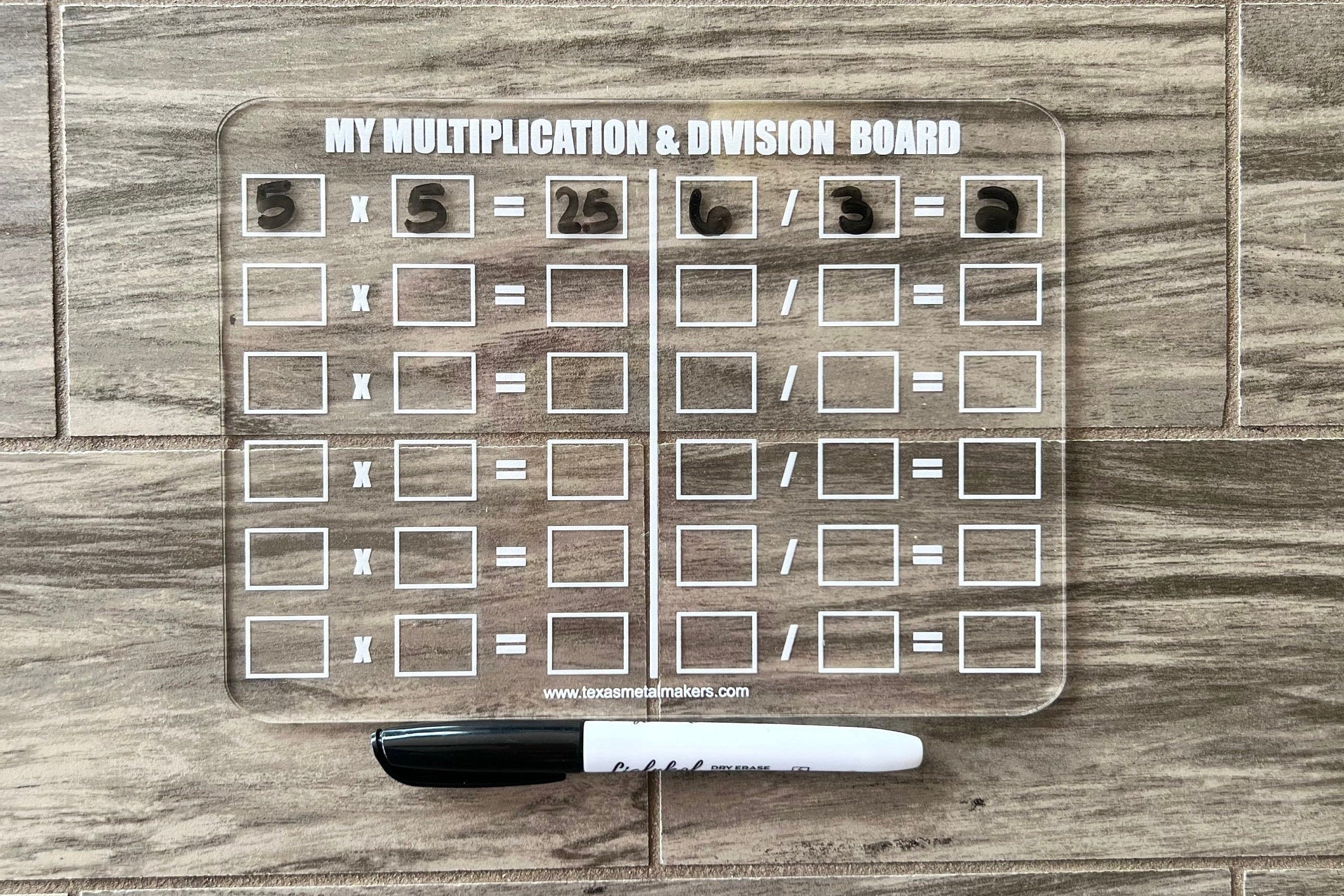 Math Learning Boards Acrylic Dry Erase | Reusable Washable Math Board | Preschool Learning | Education Supplies | Home School