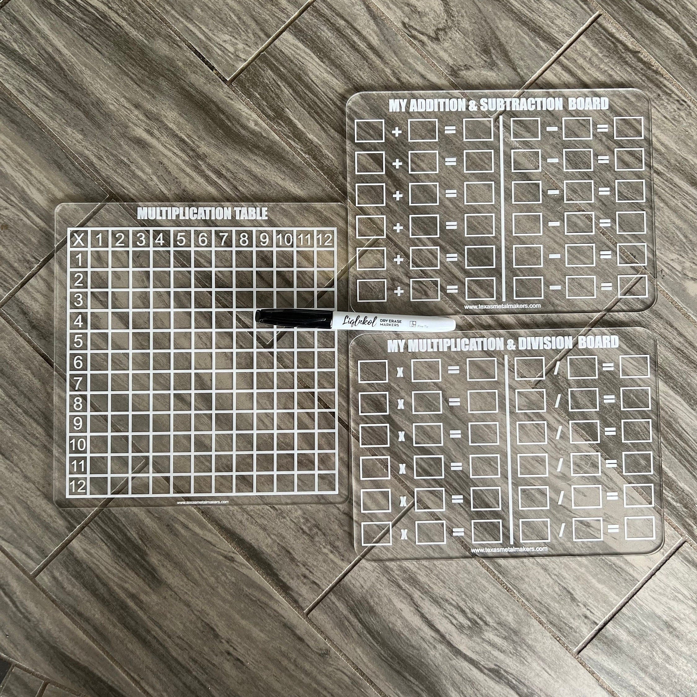Dry Erase Multiplication Table Board Acrylic | Reusable Washable Math Board | Preschool Learning | Education Supplies | Home School