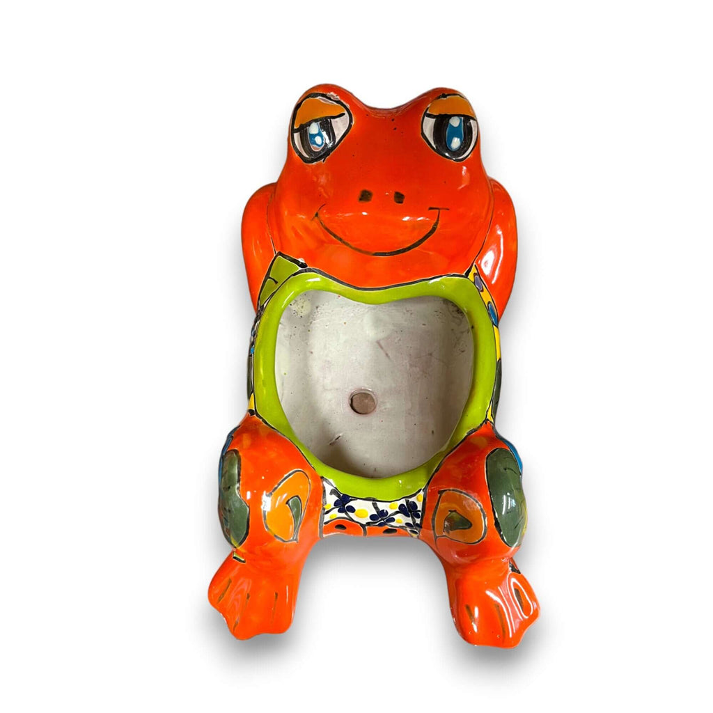Talavera Frog Planter | Hand-Painted Mexican Ceramic Pot