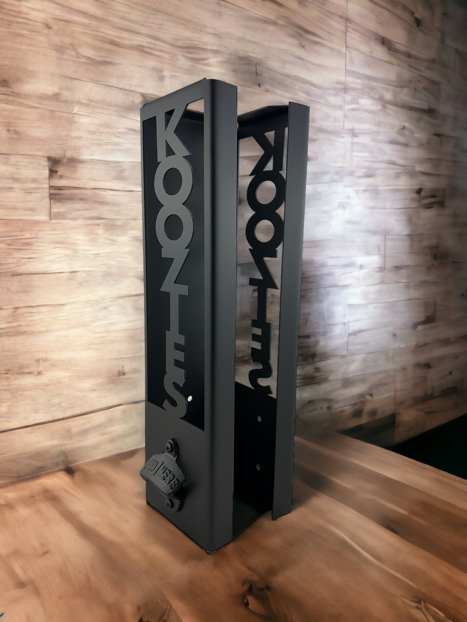 Can Kooler Holder - Metal Wall Mount with Bottle Opener