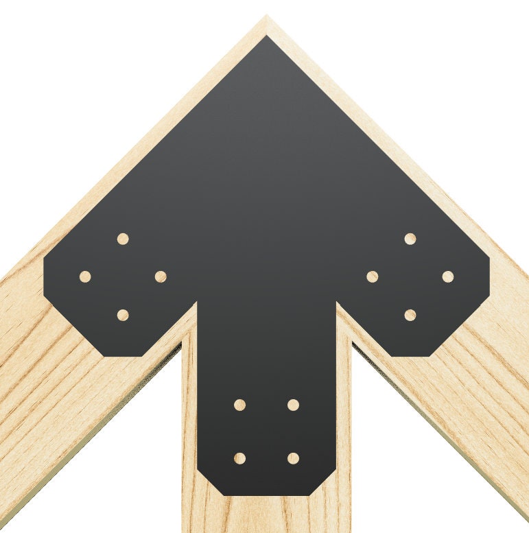 6x6 Chamfered Design Dog Eared Timber Truss Brackets for 6x6 Posts, 6" Timber Truss Brackets, 6x6 Timber Fan Bracket