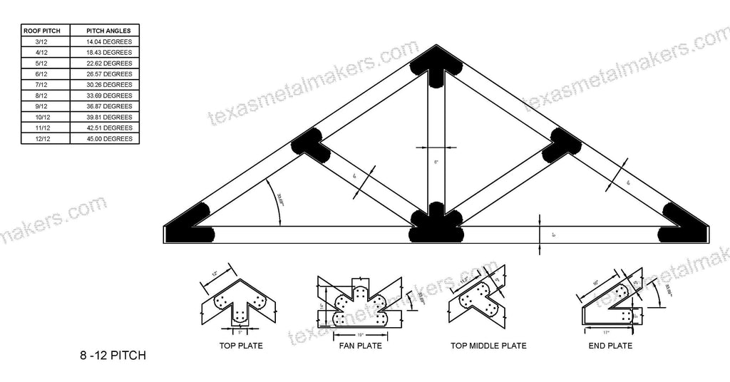 6x6 Decorative Design Timber Truss Brackets for 6x6 Posts, 6" Timber Truss Brackets, 6x6 Timber Fan Bracket