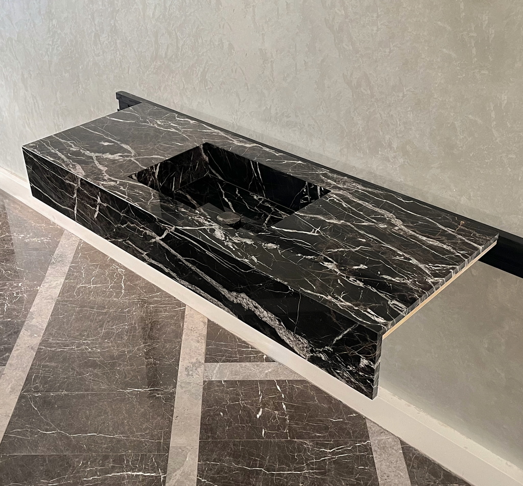 Alexandra Black Marble Vanity Sink - Custom Handcrafted Artisan