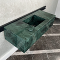 Handcrafted Verde Guatemala Custom Marble Sink - Natural Veining