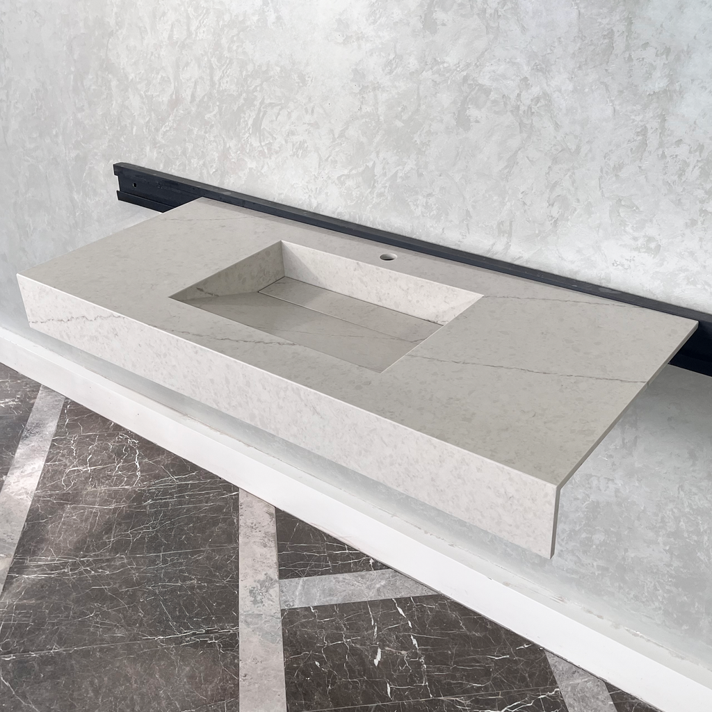Quartz Kitchen Sink Coante Alba Via Natural Stone Pattern Premium Handcrafted Custom
